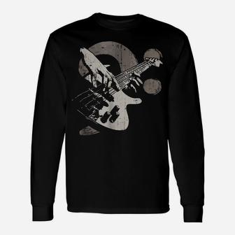 Vintage Bass Guitar Clef Shirt Gift For Bassist Player Unisex Long Sleeve | Crazezy AU