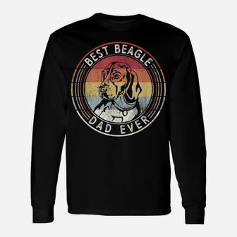 Vintage Best Beagle Dad Ever Father's Day Mens Unisex Long Sleeve | Crazezy