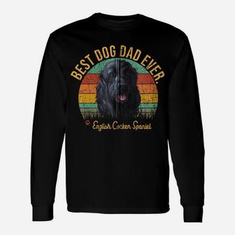 Vintage Best English Cocker Spaniel Dad Gift For Dog Lover Zip Hoodie Unisex Long Sleeve | Crazezy