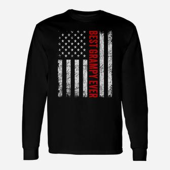 Vintage Best Grampy Ever American Flag Father's Day Gifts Unisex Long Sleeve | Crazezy
