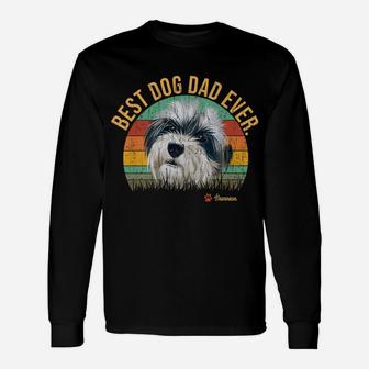 Vintage Best Havanese Dad Ever Father's Day Gift Dog Lover Unisex Long Sleeve | Crazezy