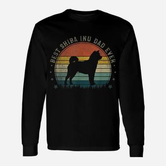 Vintage Best Shiba Inu Dad Ever Father's Day Mens Unisex Long Sleeve | Crazezy DE
