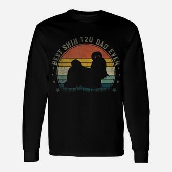 Vintage Best Shih Tzu Dad Ever Father's Day Mens Unisex Long Sleeve | Crazezy CA