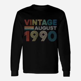 Vintage Born In August 1990 Man Myth Legend 30 Years Old Unisex Long Sleeve | Crazezy