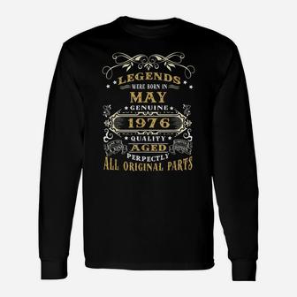 Vintage Born In May 1976 Man Myth Legend 44 Years Old Unisex Long Sleeve | Crazezy