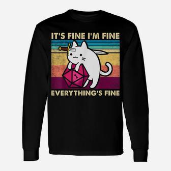Vintage Cat It's Fine I'm Fine Everything's Fine Cat Lovers Unisex Long Sleeve | Crazezy