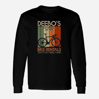 Vintage Deebo Bike Rentals Funny Bike Rider Gifts Unisex Long Sleeve | Crazezy DE