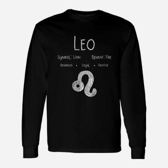 Vintage Distressed Leo Symbol Zodiac Sign Birthday Unisex Long Sleeve | Crazezy AU