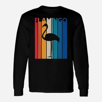 Vintage Flamingo Shirt Retro Gift For Animal Lover Flamingo Unisex Long Sleeve | Crazezy