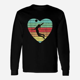 Vintage Heart Volleyball Player Unisex Long Sleeve | Crazezy CA