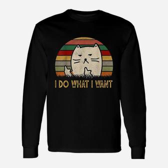 Vintage I Do What I Want Cat Lovers Unisex Long Sleeve | Crazezy CA