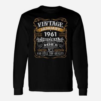 Vintage January 1961 Shirt 60 Years Old 60Th Birthday Gift Unisex Long Sleeve | Crazezy