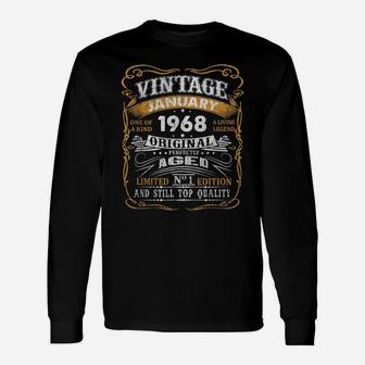 Vintage January 1968 Shirt 53 Years Old 53Rd Birthday Gift Unisex Long Sleeve | Crazezy