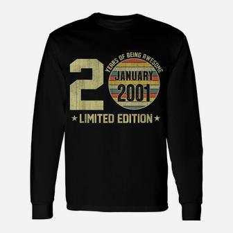 Vintage January 2001 Designs 20 Yrs Old 20Th Birthday Gift Unisex Long Sleeve | Crazezy UK