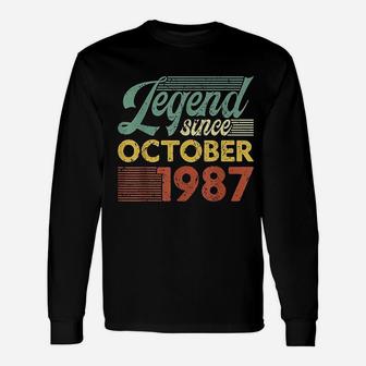 Vintage Legend Since October 1987 Birthday Unisex Long Sleeve | Crazezy DE