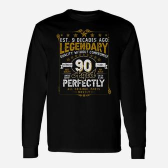 Vintage Legendary 90 Years Old Aged Perfectly 90Th Birtday Unisex Long Sleeve | Crazezy