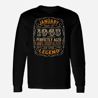 Vintage Legends Born In January 1963 Awesome Birthday Gift Unisex Long Sleeve | Crazezy UK