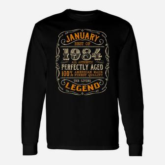 Vintage Legends Born In January 1984 Awesome Birthday Gift Unisex Long Sleeve | Crazezy