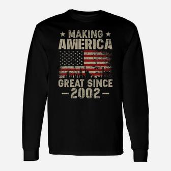 Vintage Making America Great Since 2002 Retro 19Th Birthday Unisex Long Sleeve | Crazezy