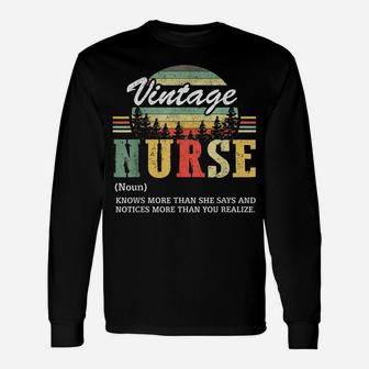 Vintage Nurse Funny Nurse Noun Definition Healthcare Workers Unisex Long Sleeve | Crazezy