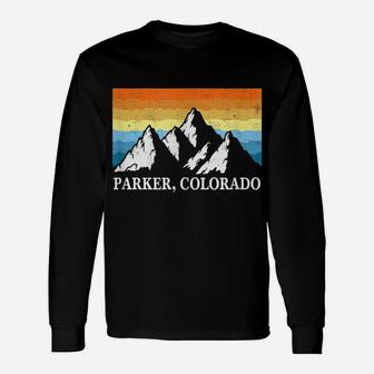 Vintage Parker, Colorado Mountain Hiking Souvenir Print Unisex Long Sleeve | Crazezy DE