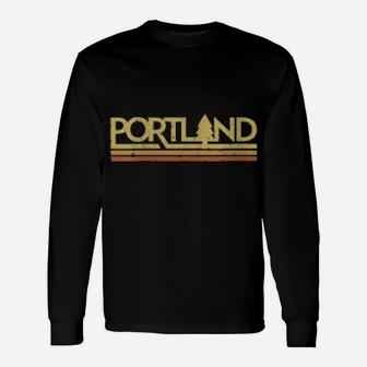 Vintage Portland Oregon Distressed Retro Classic Long Sleeve T-Shirt - Monsterry DE