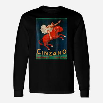 Vintage Poster - Cinzano Vermouth Torino Retro Unisex Long Sleeve | Crazezy CA