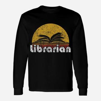 Vintage Reading Book Shirt Librarian Retro Sunset Gift Unisex Long Sleeve | Crazezy DE