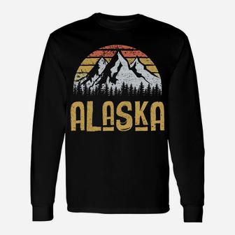 Vintage Retro Alaska US Mountains Glacier Hoodie Unisex Long Sleeve | Crazezy CA