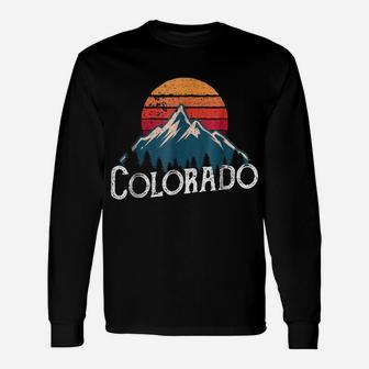 Vintage Retro Colorado Co Mountains Outdoor Wildness Unisex Long Sleeve | Crazezy
