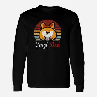 Vintage Retro Corgi Dog Lover Dad Mom Unisex Long Sleeve | Crazezy