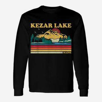 Vintage Retro Family Vacation Maine Kezar Lake Unisex Long Sleeve | Crazezy