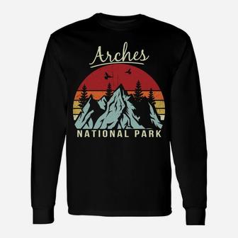 Vintage Retro Hiking Camping Arches National Park Unisex Long Sleeve | Crazezy CA