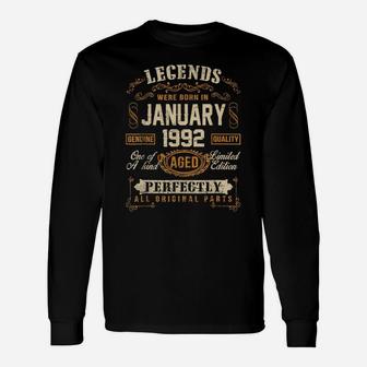 Vintage Retro January 1992 29Th Birthday Gift 29 Years Old Unisex Long Sleeve | Crazezy