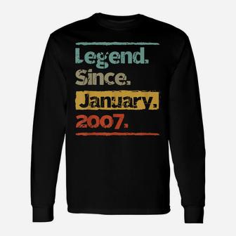 Vintage Retro Legend Since January 2007 13Th Birthday Gift Unisex Long Sleeve | Crazezy AU