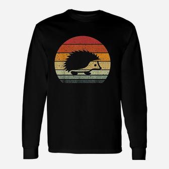 Vintage Retro Sunset Hedgehog Unisex Long Sleeve | Crazezy CA