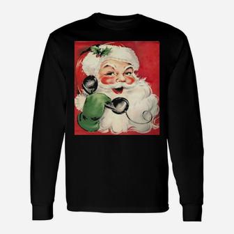 Vintage Santa Claus On The Phone Long Sleeve T-Shirt - Monsterry