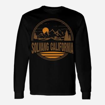 Vintage Solvang, California Mountain Hiking Souvenir Print Unisex Long Sleeve | Crazezy DE