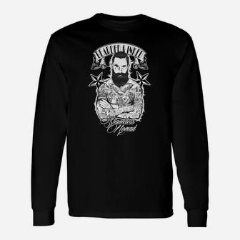 Vintage Tattoo Grafikdesign Herren Langarmshirts in Schwarz - Seseable