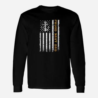Vintage Usa American Flag Proud Navy Dad Gifts Unisex Long Sleeve | Crazezy
