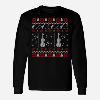 Violin Ugly Christmas Sweater Xmas Gift For Violin Lovers Sweatshirt Unisex Long Sleeve | Crazezy CA