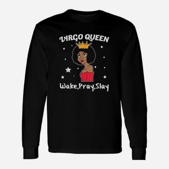 Virgo Black Queen Black Women Afro Zodiac Unisex Long Sleeve | Crazezy
