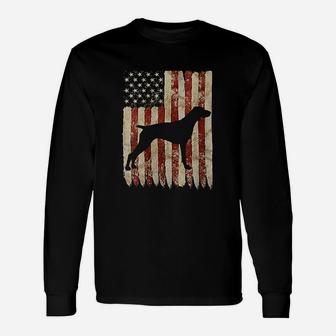 Vizsla Usa Flag Patriotic Dog Unisex Long Sleeve | Crazezy AU