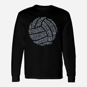 Volleyball Words Unisex Long Sleeve | Crazezy CA