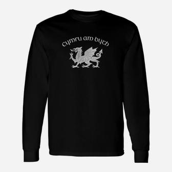 Wales, Red Welsh Dragon, Cymru Am Byth Sweater - Men & Women Unisex Long Sleeve | Crazezy