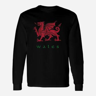 Wales Welsh Dragon Long Sleeve T-Shirt - Thegiftio