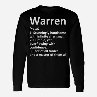 Warren Definition Personalized Name Funny Birthday Gift Idea Unisex Long Sleeve | Crazezy