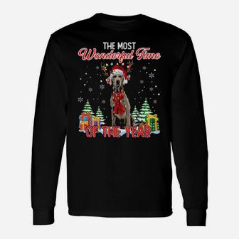 Weimaraner The Most Wonderful Time Of The Year Long Sleeve T-Shirt - Monsterry