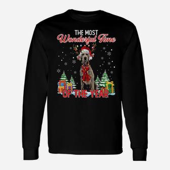 Weimaraner The Most Wonderful Time Of The Year Long Sleeve T-Shirt - Monsterry DE