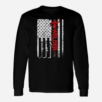Welder American Flag Usa Patriotic Welder Shirt Long Sleeve T-Shirt - Thegiftio